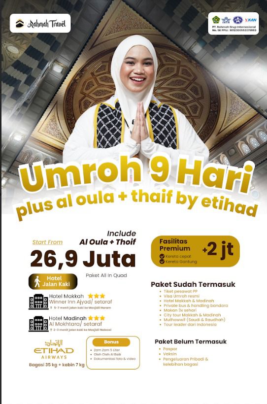 Umroh 9D Etihad Promo Oktober
