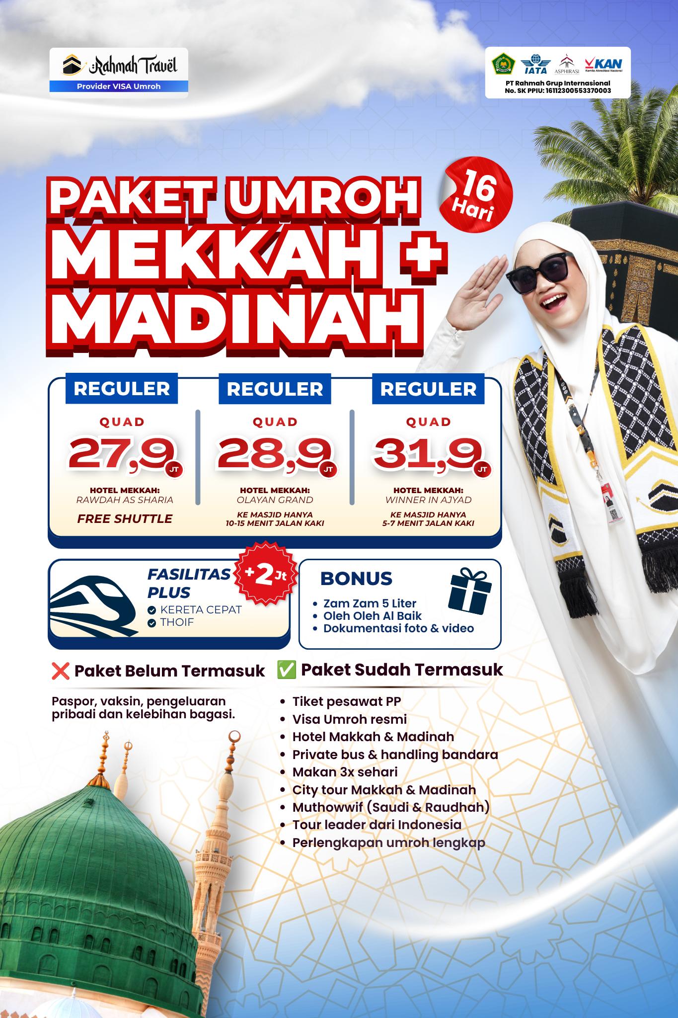 Umroh 2x Jumat Arba'in 16D By IndiGo