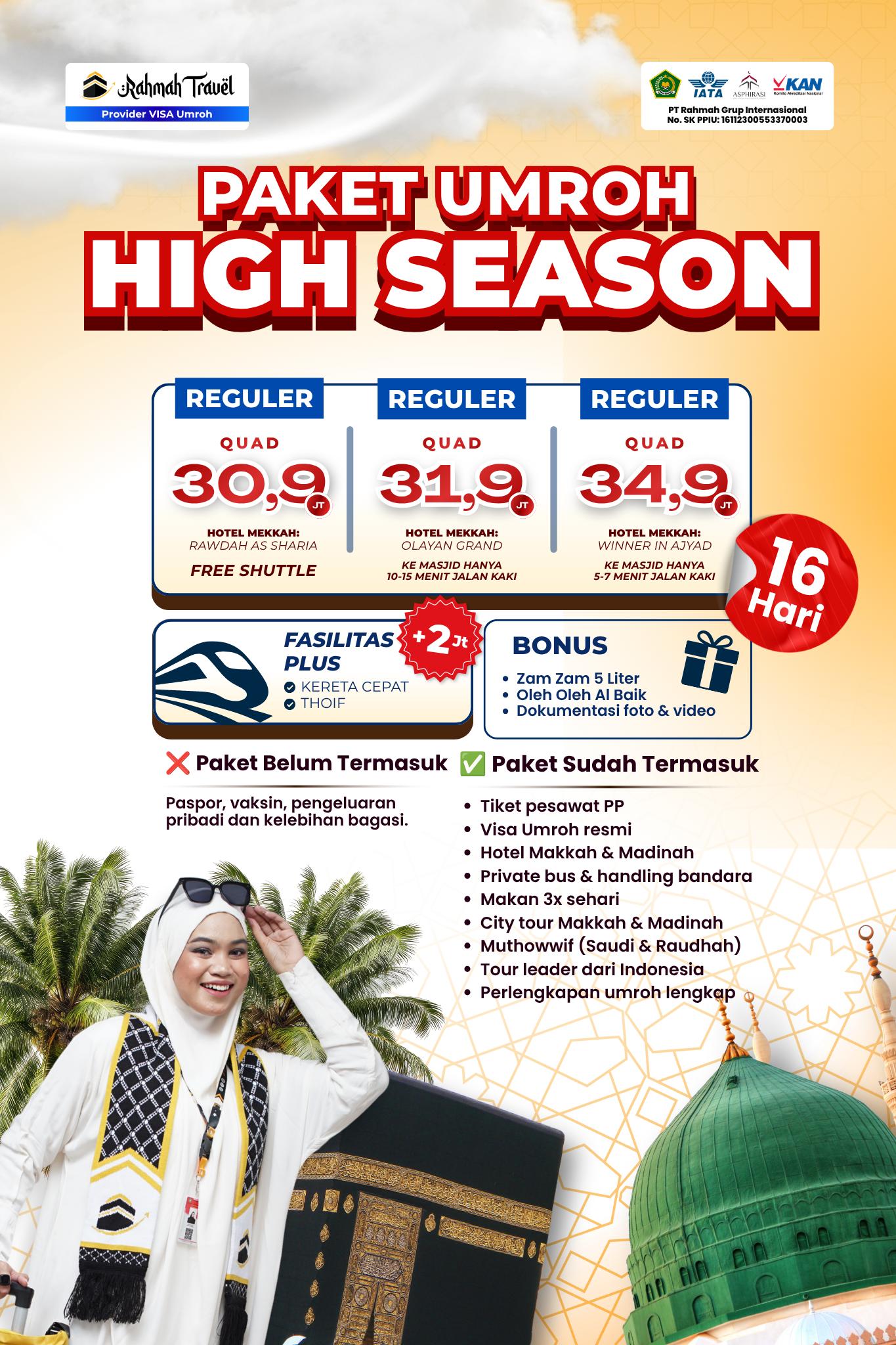 Paket Umroh 16 Hari IndiGo Airlines Desember 2026 – Rahmah Travel